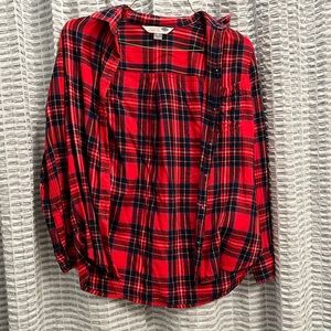 Red and navy old navy flannel